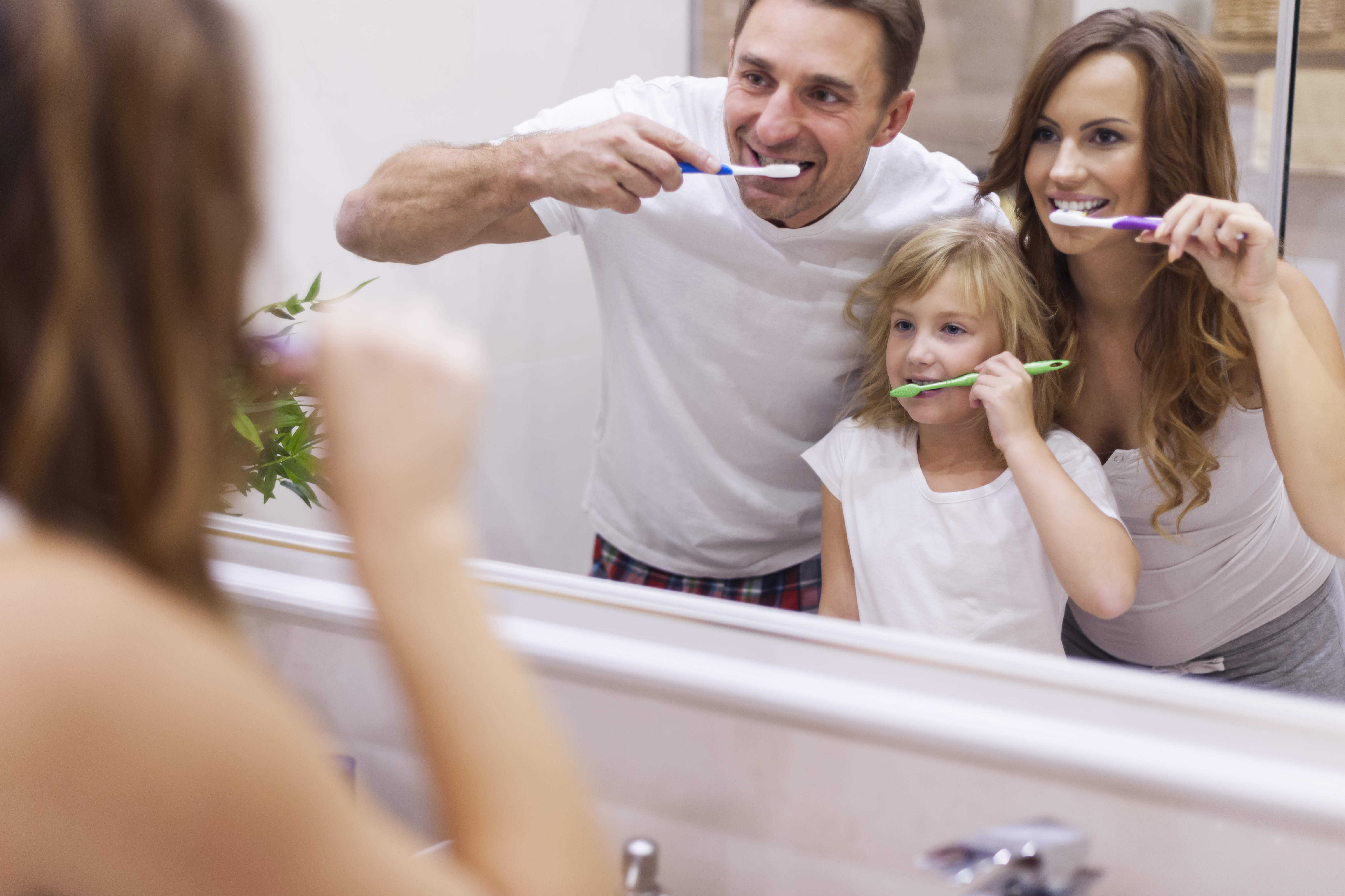 Happy family at dentist